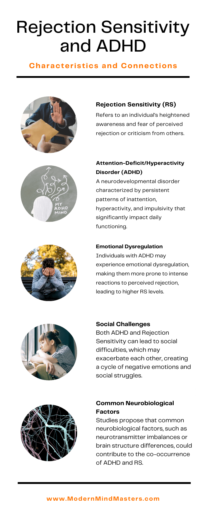 Correlations and comparisons between rejection sensitivity and ADHD.