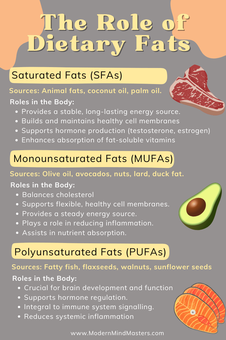 the roles of saturated, monounsaturated and polyunsaturated fats in the body