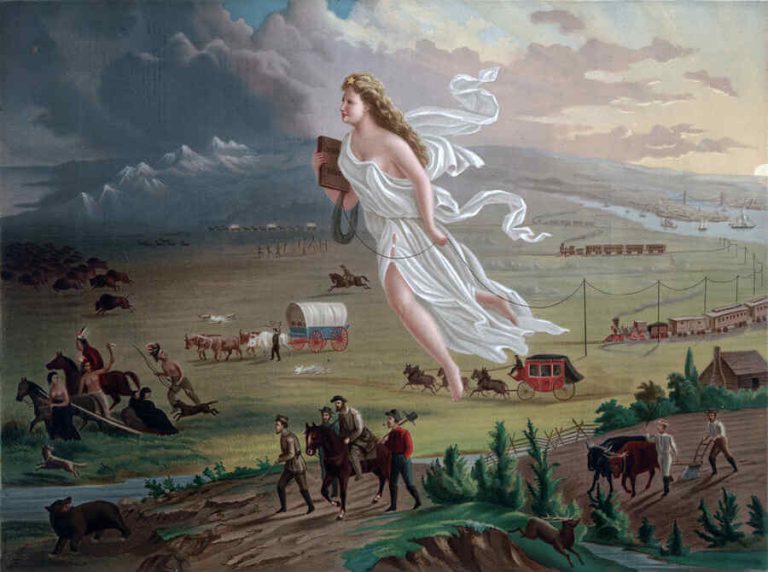 American Progress (1872) by John Gast pictures the spirit of Manifest Destiny.