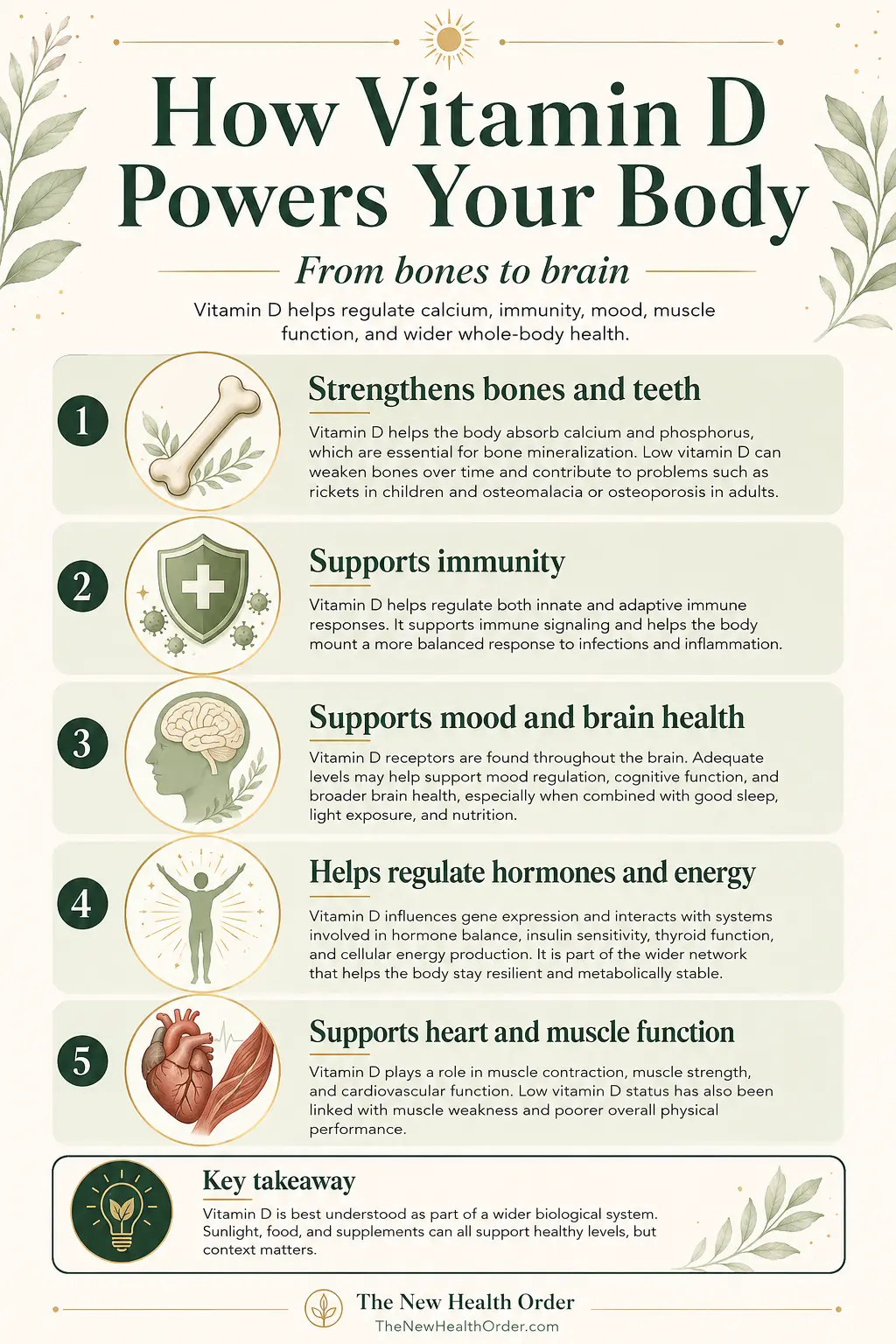 The roles of Vitamin D for the body and brain.