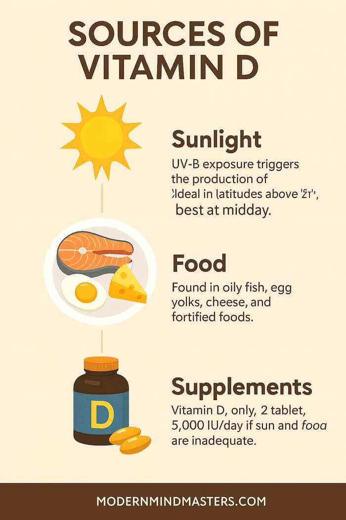 The three forms of Vitamin D3 input.