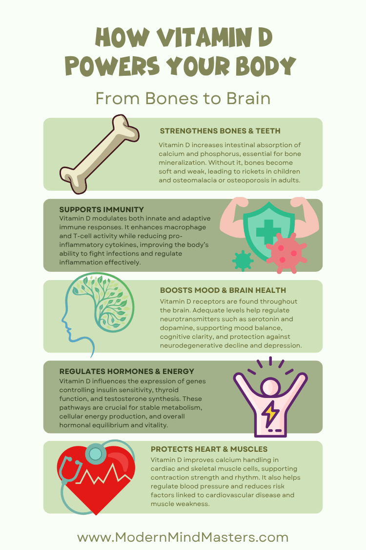 The roles of Vitamin D for the body and brain.