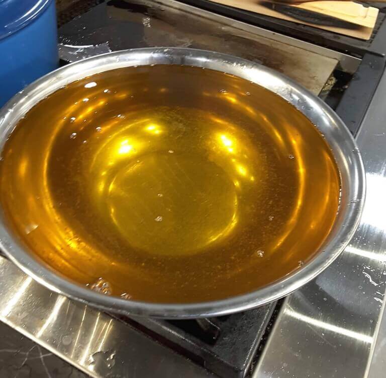 melted tallow in bowl
