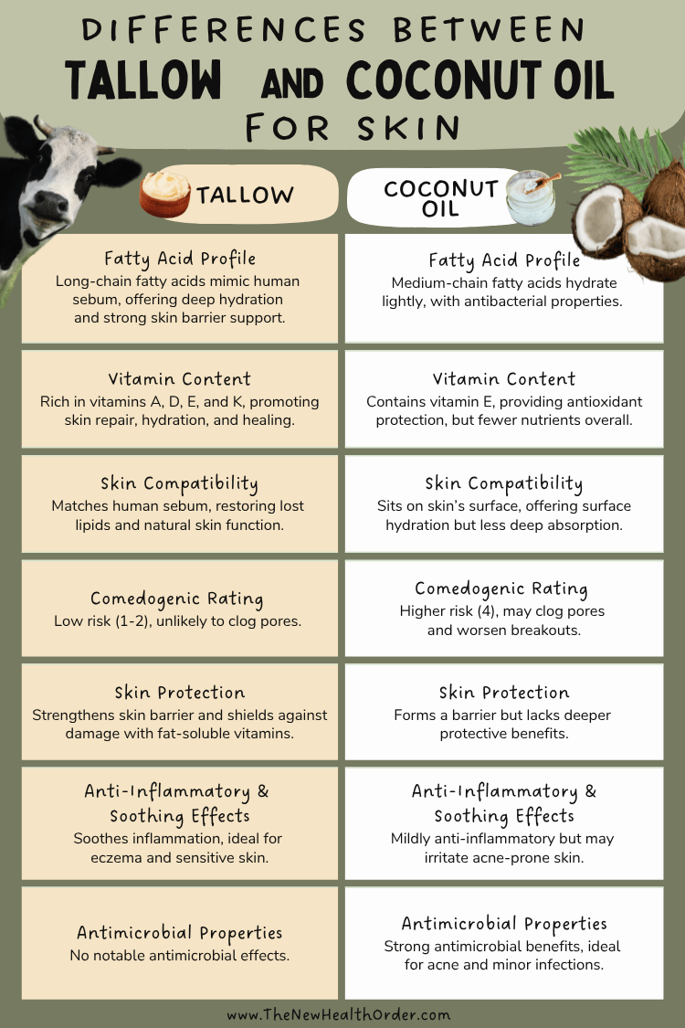 Differences between Tallow and Coconut oil