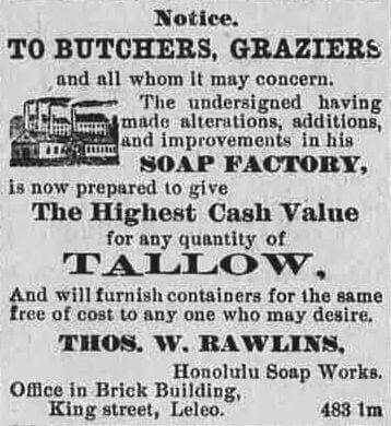 Old advertisement for tallow