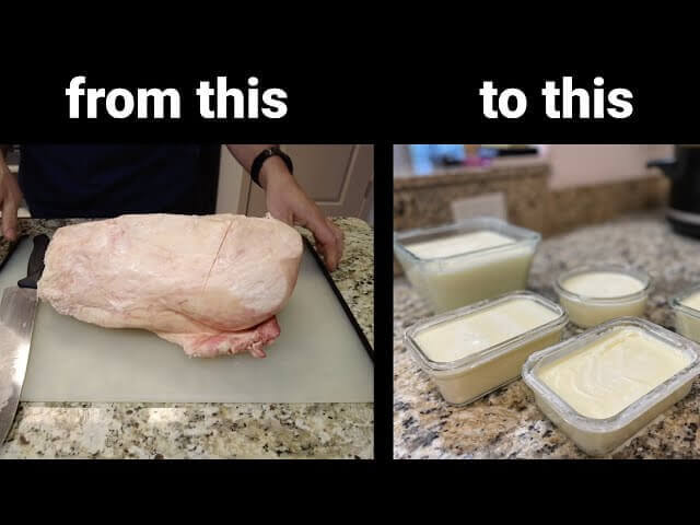 Turning beef suet into tallow