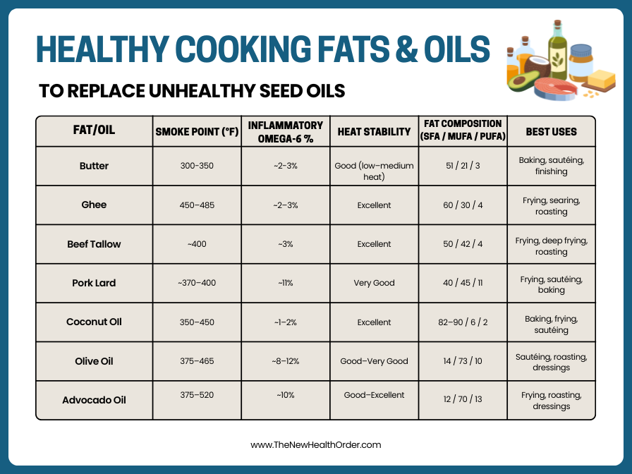 The healthiest oils to cook with infographic