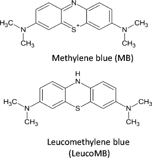 chemical structure of methylene blue and leucomethylene blue